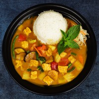 Tofu Xào Rau Cà Ri - Zeleninové Kari s Tofu, Rýže
